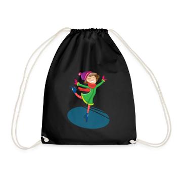figure skater - Drawstring Bag - black - Front