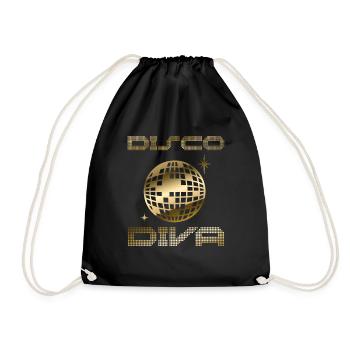 Disco Diva 80's Disco Ball Party - Drawstring Bag - black - Front