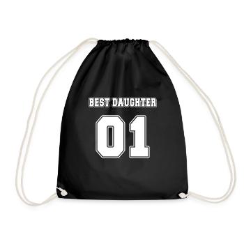 Best Daughter 01 Partner Kind Tochter - Turnbeutel - Schwarz - Vorne