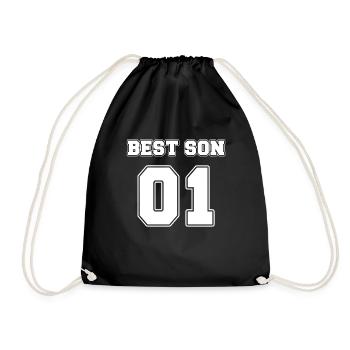 Best Son 01 Kind Sohn weiss - Turnbeutel - Schwarz - Vorne