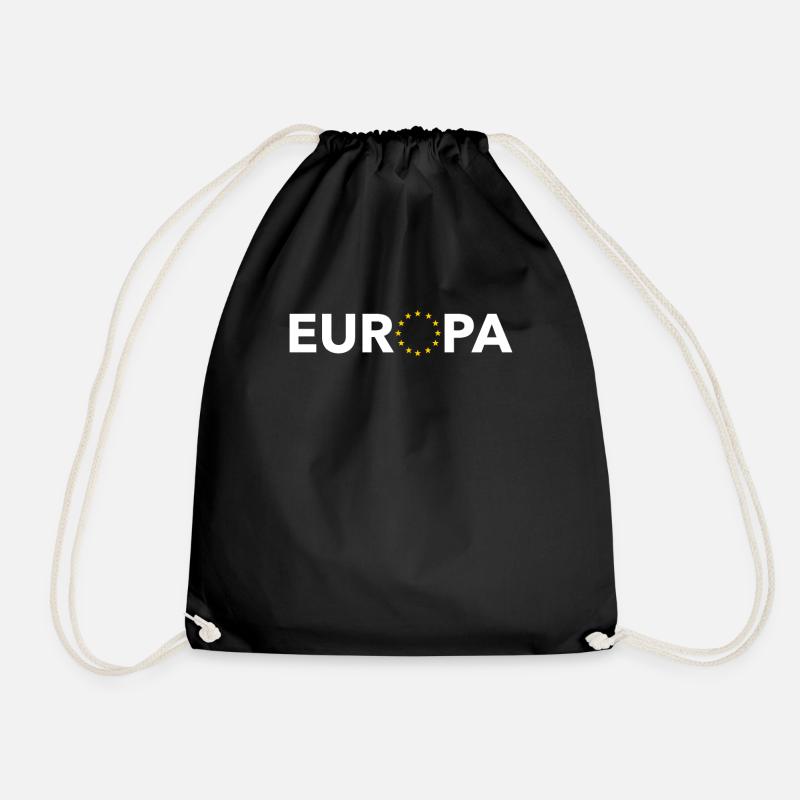 Europa mit Sternen - Turnbeutel - Schwarz