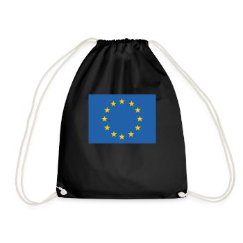 EU Europäische Union Sterne Flagge - Turnbeutel - Schwarz - Vorne