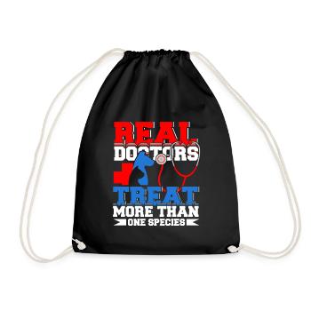 Real Doctors Veterinarian Vet Surgeon Profession - Drawstring Bag - black - Front