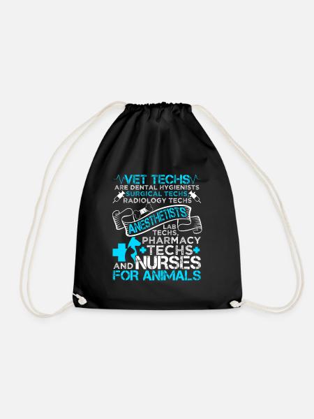 Vet Tech Veterinary Technician Job Title - Turnbeutel - Schwarz