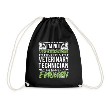 Vet Tech Veterinary Technician Job Title - Turnbeutel - Schwarz - Vorne