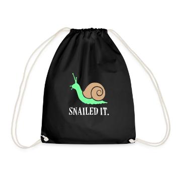 Snail - Drawstring Bag - black - Front