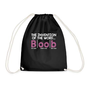 Breasts Word Invention Boobs - Drawstring Bag - black - Front