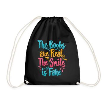 Boobs are real Smile is fake - Sac de sport léger - noir - Devant