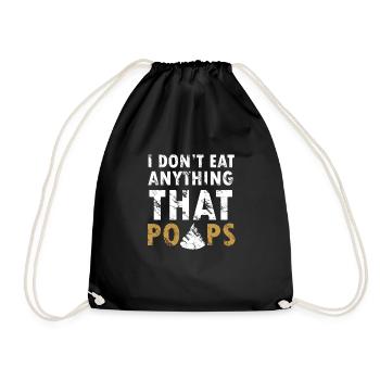 Vegetarian - Drawstring Bag - black - Front