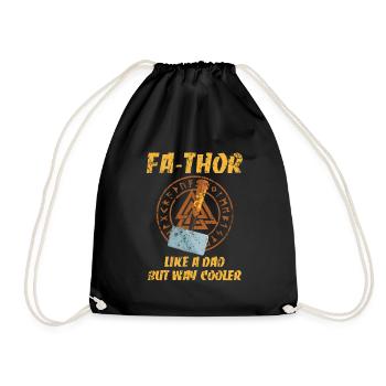 Fa-Thor Dad Hammer Hero Cool Gift - Drawstring Bag - black - Front