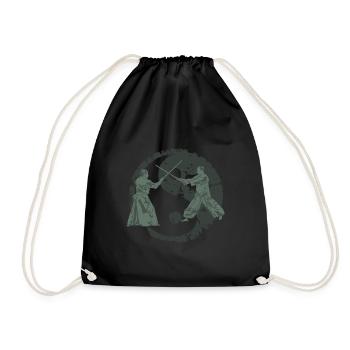 Aikido - Turnbeutel - Schwarz - Vorne