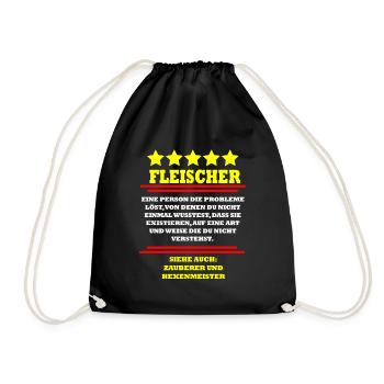 Fleischer - Turnbeutel - Schwarz - Vorne