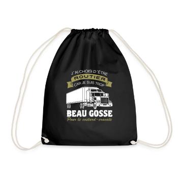 Routier Shirt • Chauffeur Routier trop Beau gosse - Sac de sport léger - noir - Devant