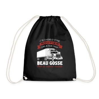 Routier Shirt • Chauffeur Routier trop Beau gosse - Sac de sport léger - noir - Devant
