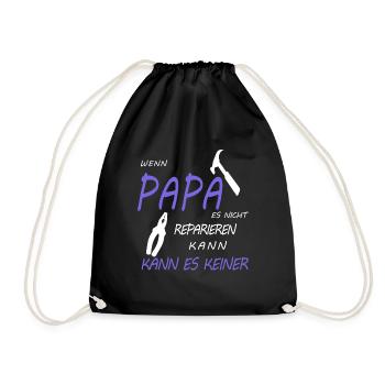 Papa - Turnbeutel - Schwarz - Vorne