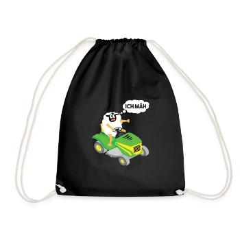 Lustiges Schaf T-Shirt Schaf Rasenmäher MÄH - Turnbeutel - Schwarz - Vorne