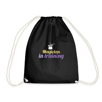 Magician in a training shirt - Drawstring Bag - black - Front