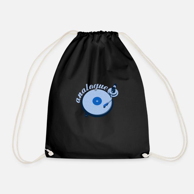 Plattenspieler Shirt & Geschenkidee - Turnbeutel - Schwarz