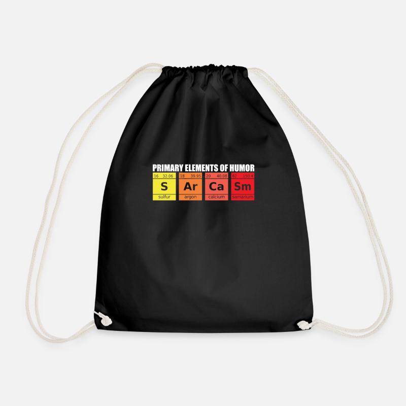 Sarcasm Humor Chemical Letters Saying - Drawstring Bag - black