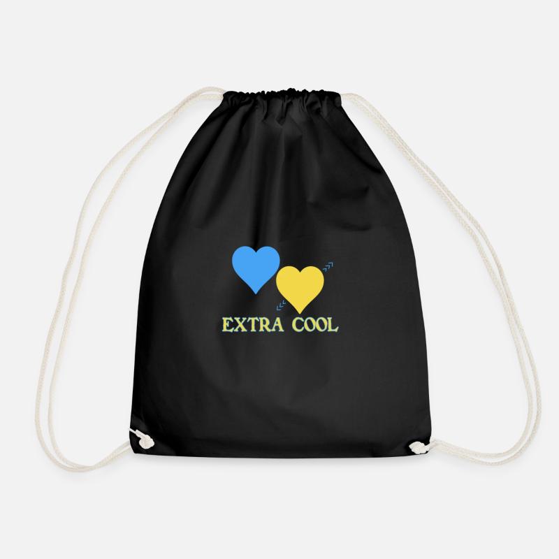 Down syndrome gift birth birthday funny - Drawstring Bag - black