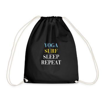 YOGA SURF SLEEP REPEAT - Turnbeutel - Schwarz - Vorne