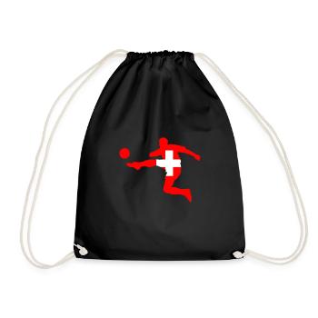 Schweizer Fußball - Turnbeutel - Schwarz - Vorne