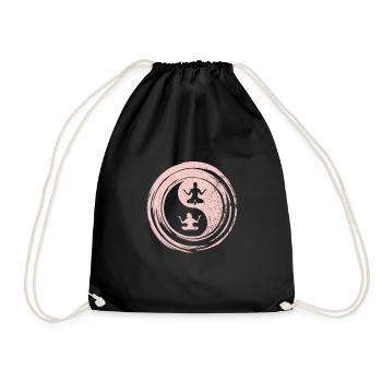 Yoga Yin Yang Shirt - Turnbeutel - Schwarz - Vorne