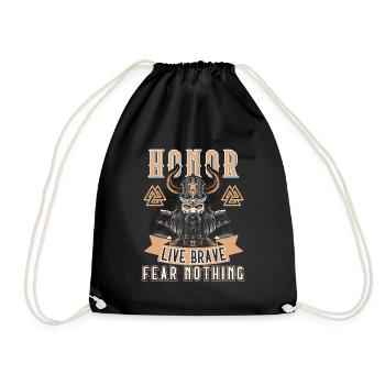 Honor Live Brave Fear Nothing Vikings Gift - Turnbeutel - Schwarz - Vorne