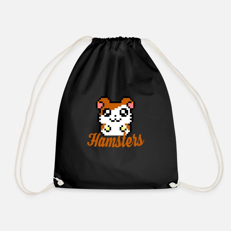 hamster - Drawstring Bag - black