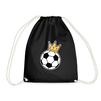 Fußball Krone Fußballspieler Trainer Fan Geschenk - Turnbeutel - Schwarz - Vorne