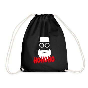 HOHOHO Hipster Santa Noël laid - Sac de sport léger - noir - Devant