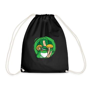 Frosch Pilze - Turnbeutel - Schwarz - Vorne