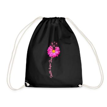 Cancer du sein cancer du ruban fleur rose - Sac de sport léger - noir - Devant