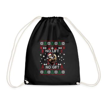Ugly Christmas Bodybuilder Santa Gym Spruch - Turnbeutel - Schwarz - Vorne