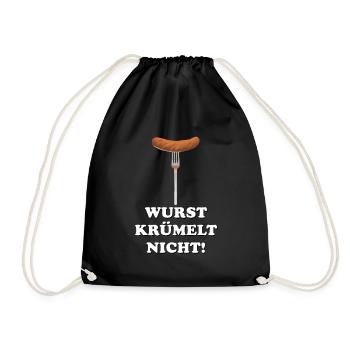 Wurst krümelt nicht! - Turnbeutel - Schwarz - Vorne