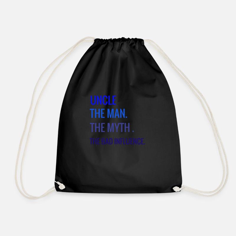 Uncle-The Man-The Myth-The Bad Influence Gift Idea - Drawstring Bag - black