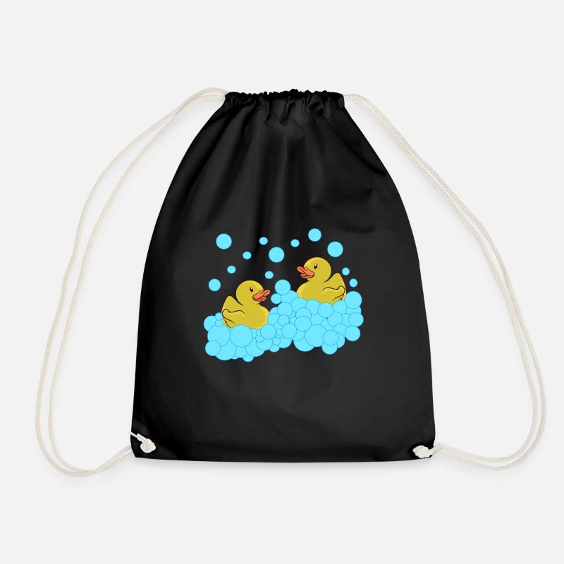 Rubber ducks rubber ducks soap bubbles - Drawstring Bag - black