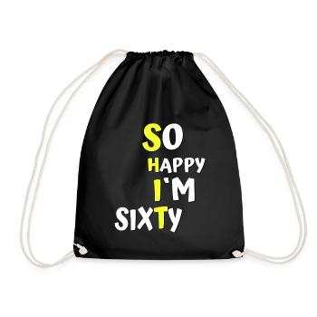 Shit I'm 60 years of funny saying design - Drawstring Bag - black - Front