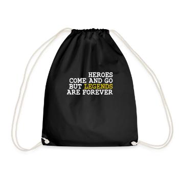Hero legend die infinite gold sport saying - Drawstring Bag - black - Front
