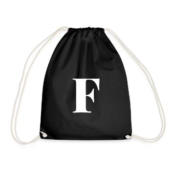 F Letter - Turnbeutel - Schwarz - Vorne