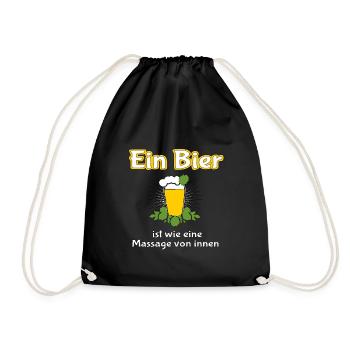 Bier Beer Bier Bier Hopfen Bier Biershirt Bier - Turnbeutel - Schwarz - Vorne
