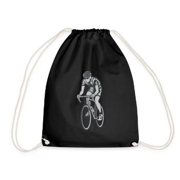 Cyclist Bicycle Road Bike - Drawstring Bag - black - Front