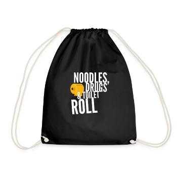 Noodles, Drugs and Toilet Roll - Turnbeutel - Schwarz - Vorne