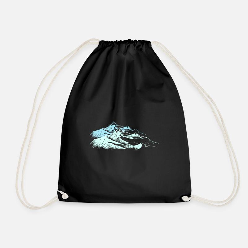 White mountains - Drawstring Bag - black