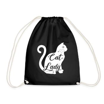 Cat lady - Drawstring Bag - black - Front