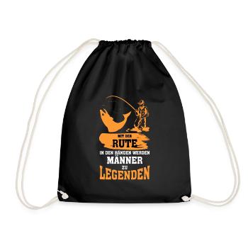 Angeln Angelshirt Anglershirt Angeln Hobby - Turnbeutel - Schwarz - Vorne