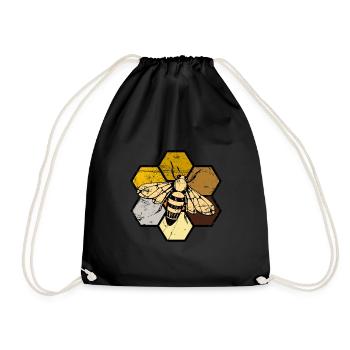 Abeille miel abeille apiculteur miel cadeau - Sac de sport léger - noir - Devant