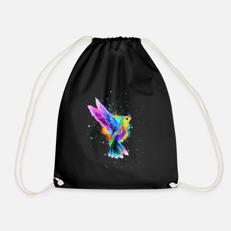 Graffiti aquarelle colibri - Sac de sport léger - noir