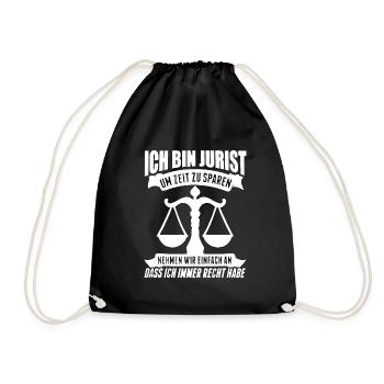 Jurist Jura Jurist Anwalt Richter Jurist Geschenk - Turnbeutel - Schwarz - Vorne