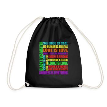 Science Is Real Black Lives Matter Love Is Love - Turnbeutel - Schwarz - Vorne